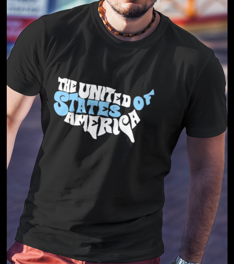 The United States Of America Vintage Map Design Typography T-Shirt