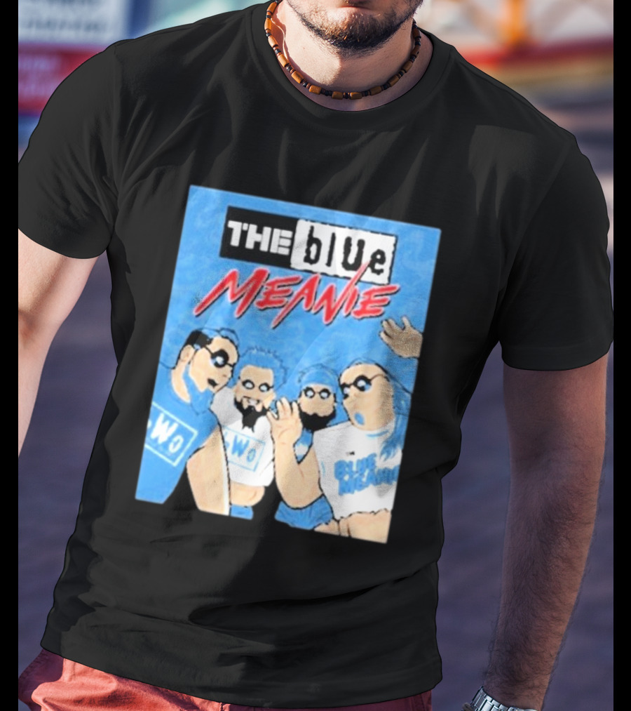 The Blue Meanie NWo Wrestling Comic Style Group T-Shirt