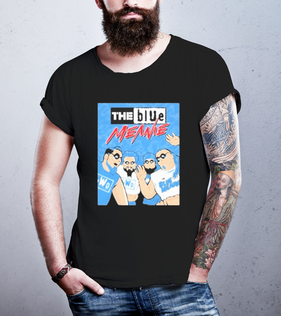 The Blue Meanie NWo Wrestling Comic Style Group T-Shirt