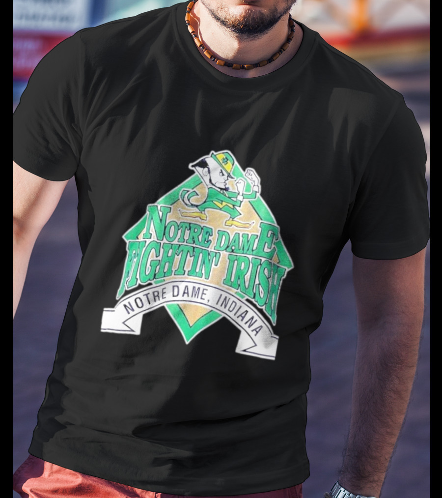 Notre Dame Fightin Irish Notre Dame Indiana Logo With Leprechaun T-Shirt