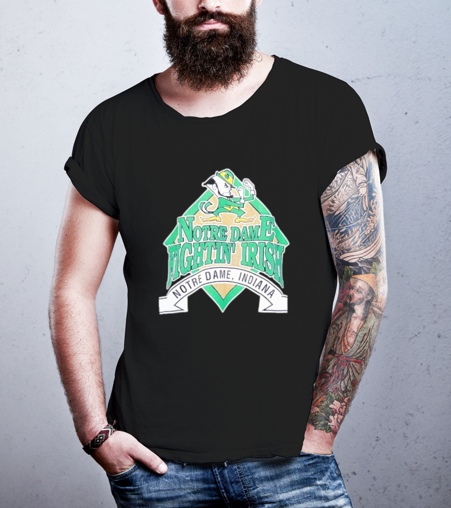 Notre Dame Fightin Irish Notre Dame Indiana Logo With Leprechaun T-Shirt