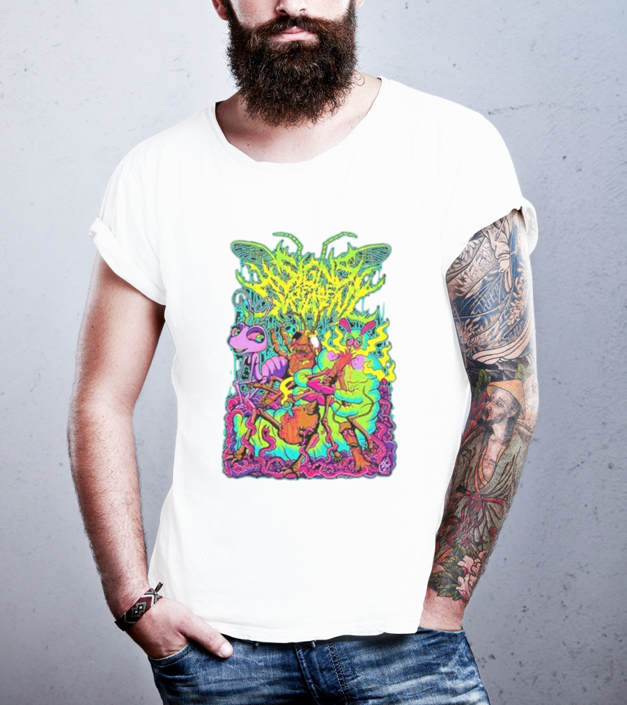 Signs Of The Swarm A Swarm’s Life Neon Psychedelic Insect Adventure T-Shirt