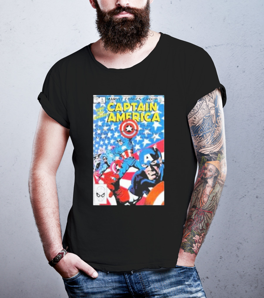 MARVEL COMICS GROUP CAPTAIN AMERICA VINTAGE COVER ROCKOFFTRADE MERCH T-Shirt
