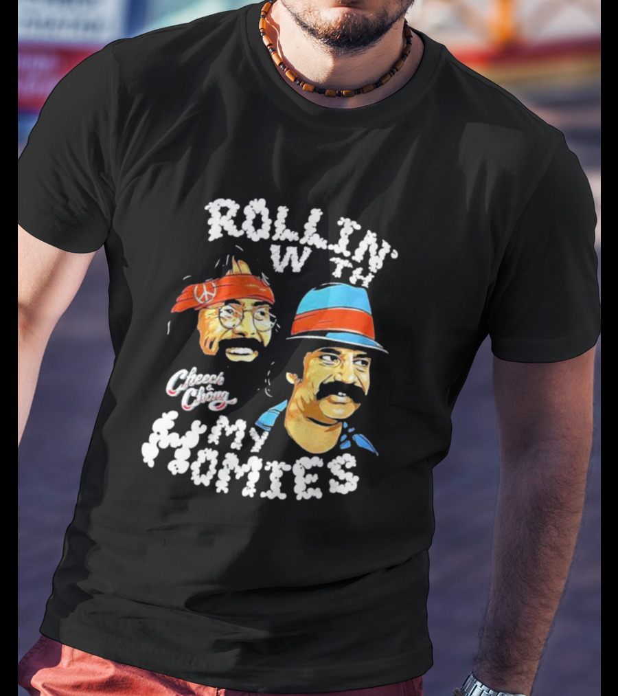 Rollin With My Homies Cheech Chong Retro Comedy Duo Iconic Look T-Shirt