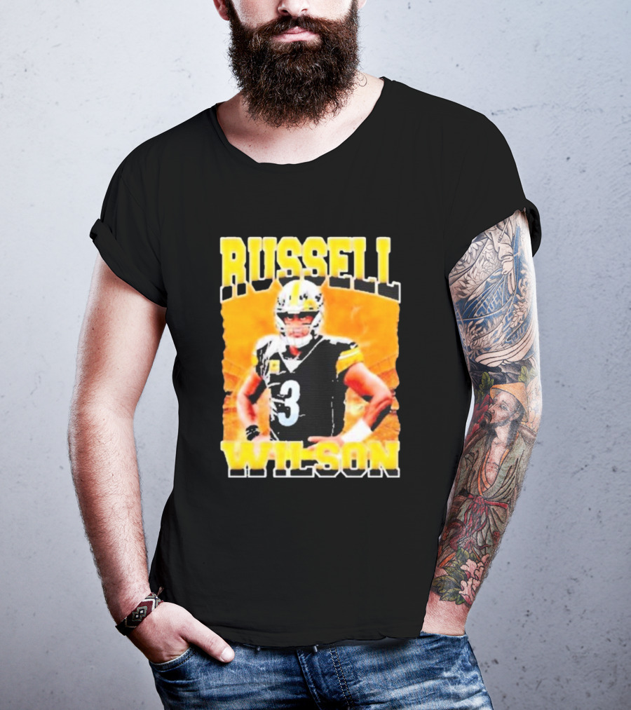 Russell Wilson Vintage Steelers Colors T-Shirt