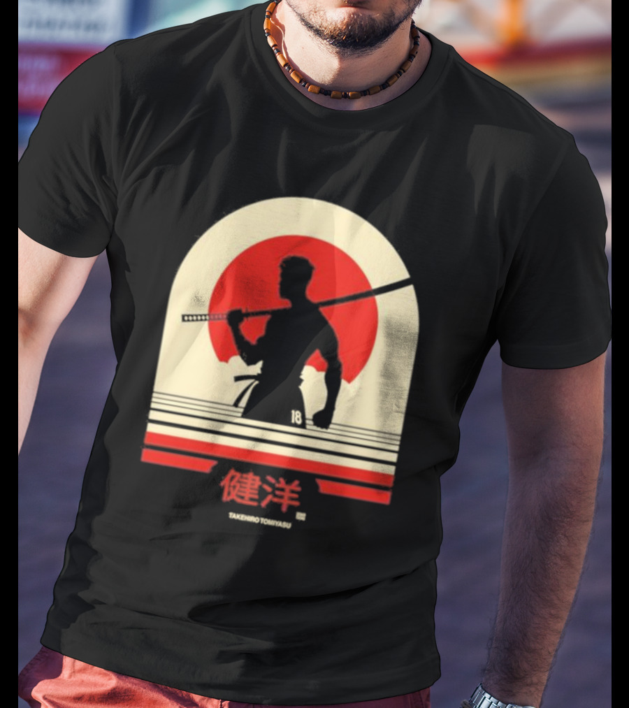 TAKEHIRO TOMIYASU 18 Retro Japanese Samurai T-Shirt