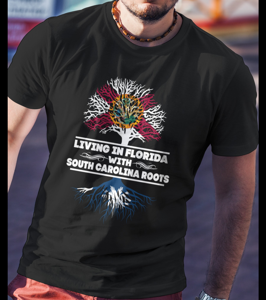 Florida Tree With South Carolina Roots Design Featuring State Flag Influence T-Shirt