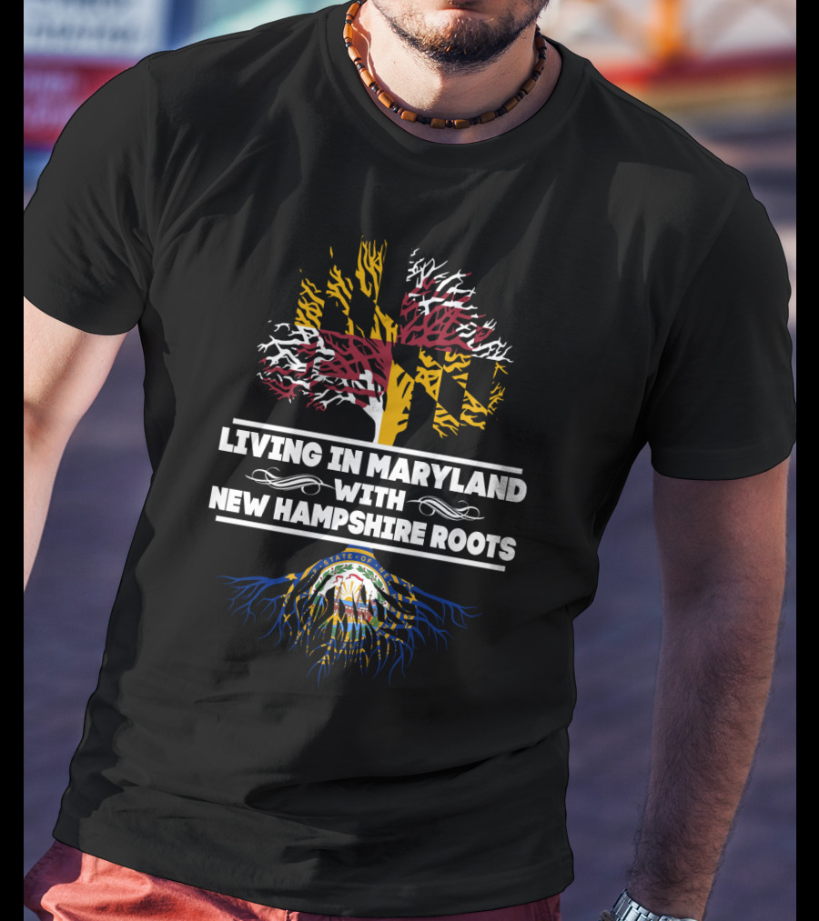Maryland Tree With New Hampshire Roots And State Seal T-Shirt
