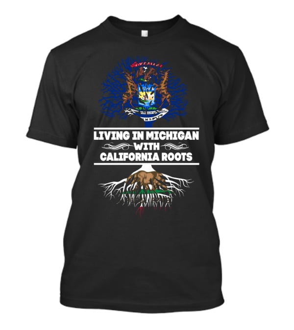 Michigan And California State Symbols Blending Heritage And Geography T-Shirt