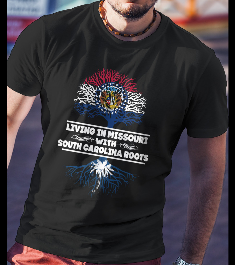 Missouri State Pride With South Carolina Roots Tree T-Shirt