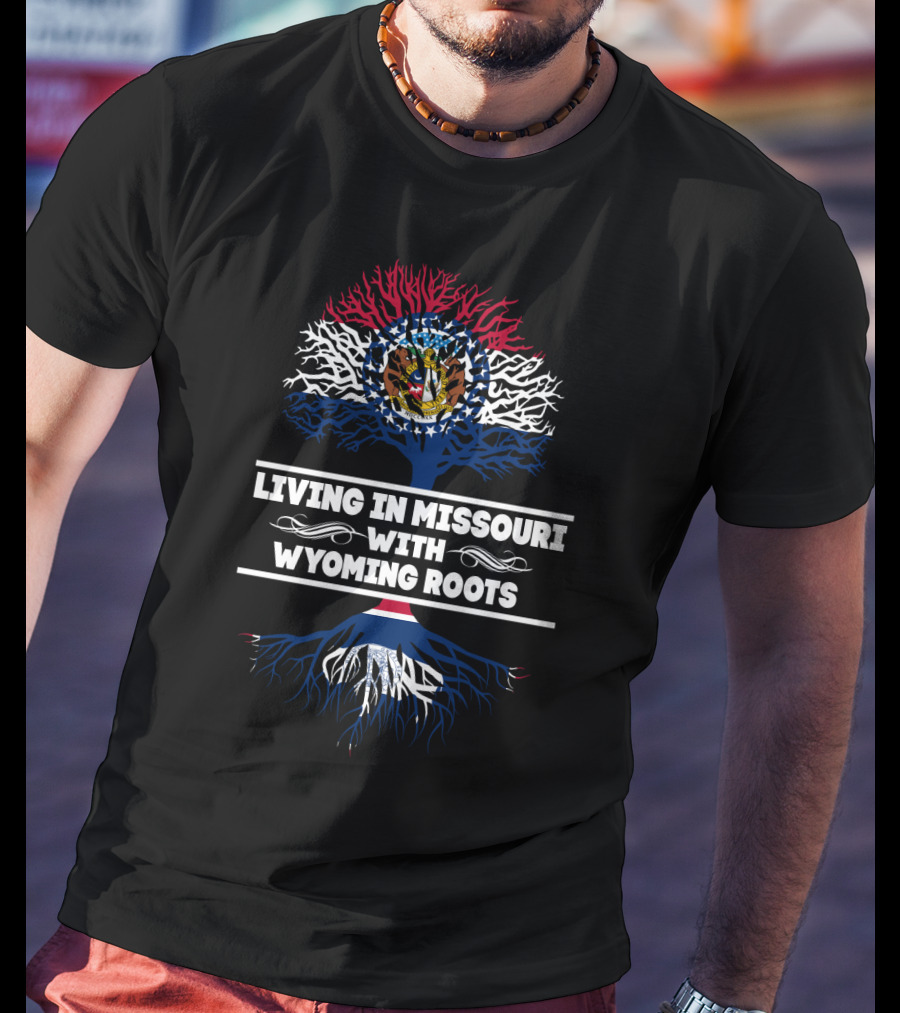 Missouri State Pride With Deep Wyoming Heritage Tree T-Shirt