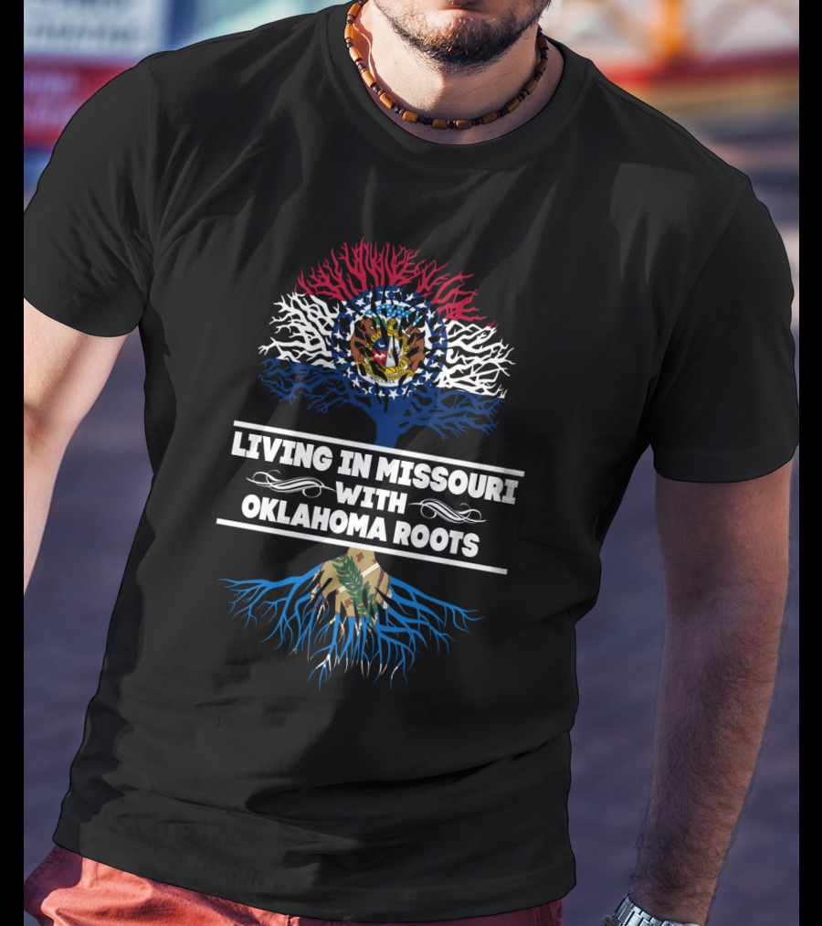 Missouri Pride With Oklahoma Heritage Tree Flag T-Shirt