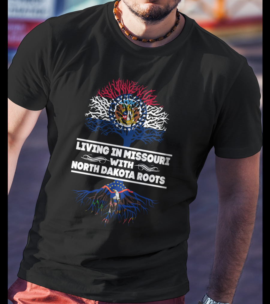 Missouri Pride With North Dakota Heritage Featuring State Symbols T-Shirt
