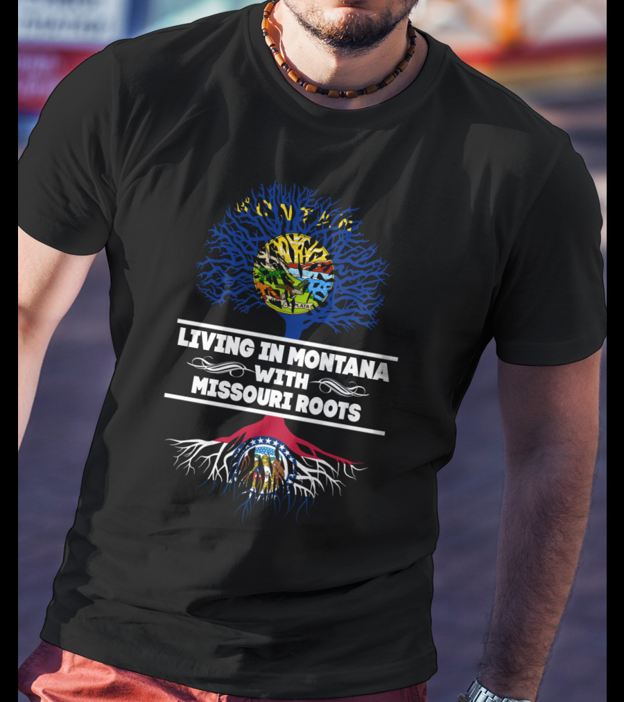 Montana Lifestyle Meets Missouri Heritage Symbol Tree T-Shirt