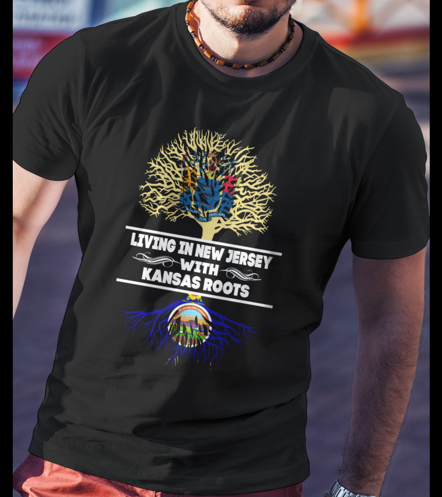 New Jersey Tree With Kansas Roots Symbolizing State Pride And Heritage T-Shirt