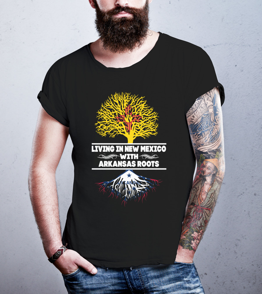 Living In New Mexico With Arkansas Roots Zia Symbol Tree State Heritage Connection T-Shirt