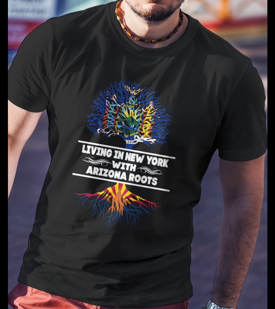 New York City Life Embracing Arizona Heritage With State Flag Colors T-Shirt