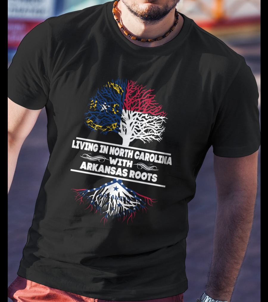 Celebrating North Carolina Living And Arkansas Heritage With State Flag Tree T-Shirt