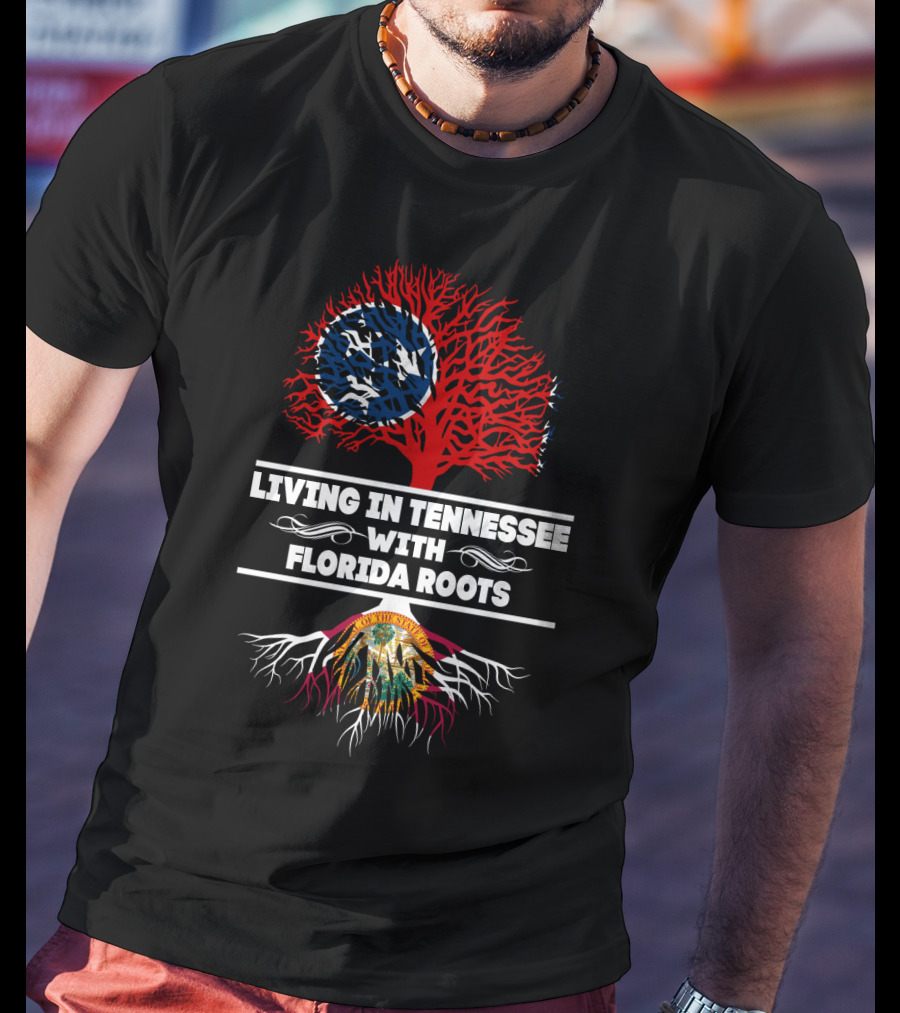 Tennessee Life With Florida Heritage Symbolized By State Flags In Tree T-Shirt