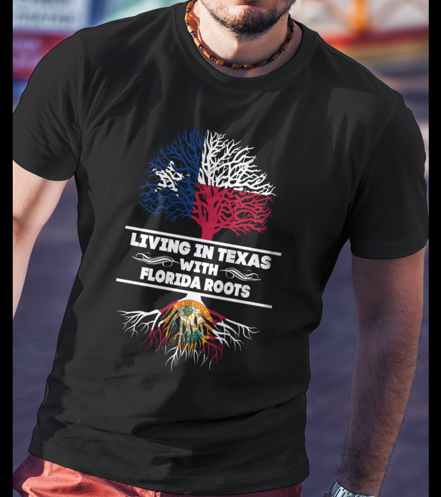 Texas Pride With Deep Florida Roots Symbolized By Flag-Inspired Tree T-Shirt