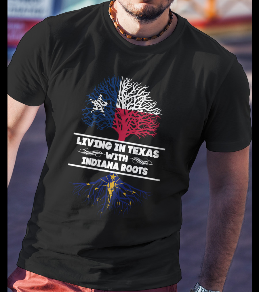 Texas Pride Tree With Indiana Heritage Roots T-Shirt