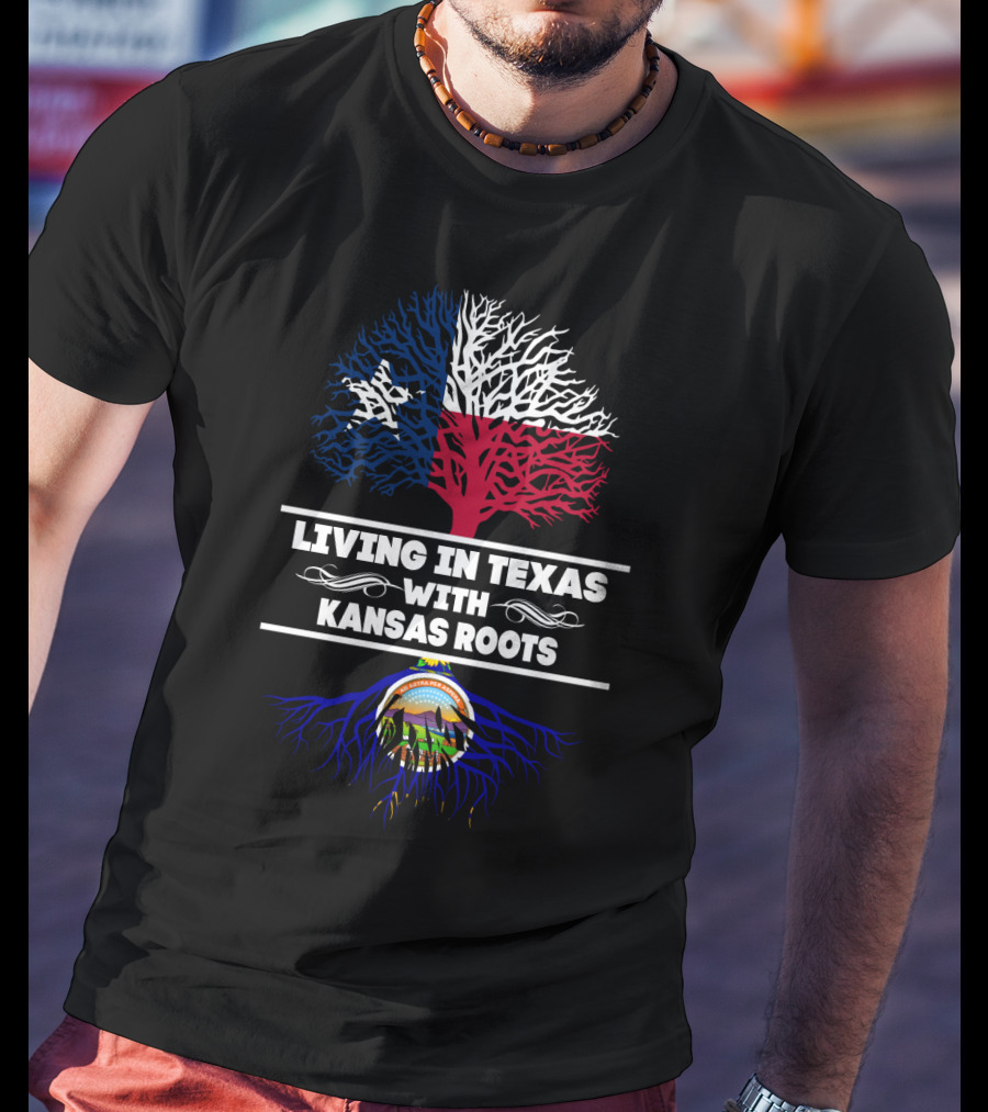 Texas Pride Kansas Heritage Tree With Roots State Connection T-Shirt