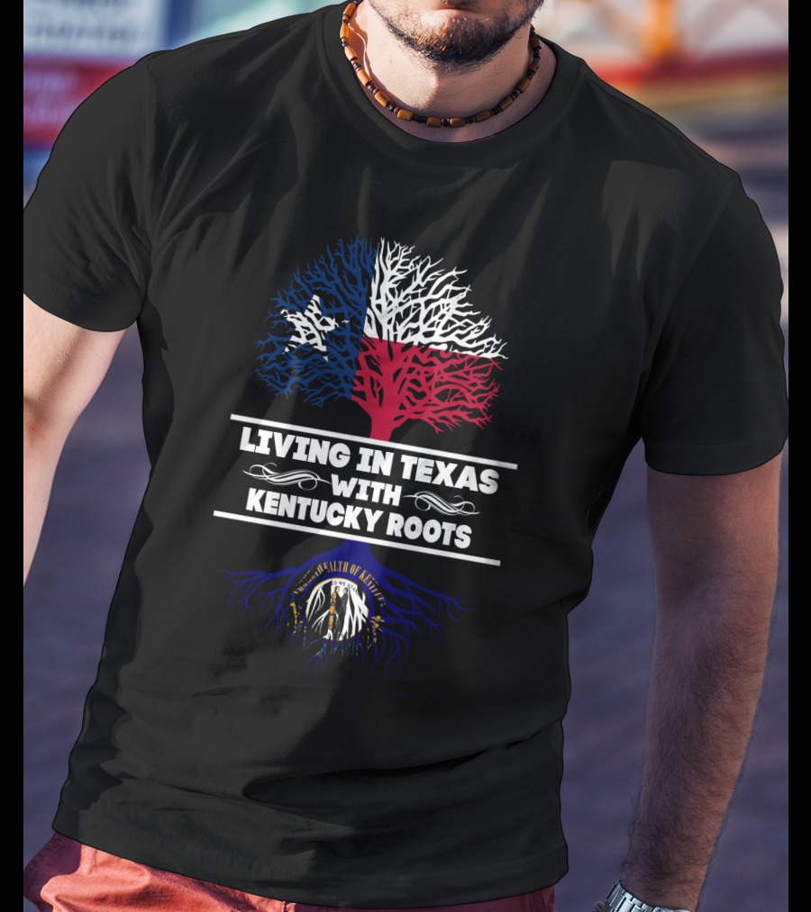 Texas And Kentucky Pride: Lone Star Tree With Commonwealth Of Kentucky Emblem T-Shirt