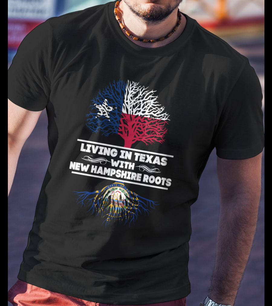 Texas Heritage Meets New Hampshire Ancestry With Flag-Inspired Roots And Lone Star Symbolism T-Shirt