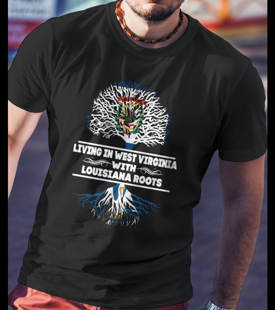 West Virginia Living Louisiana Heritage Tree Art With State Symbols T-Shirt