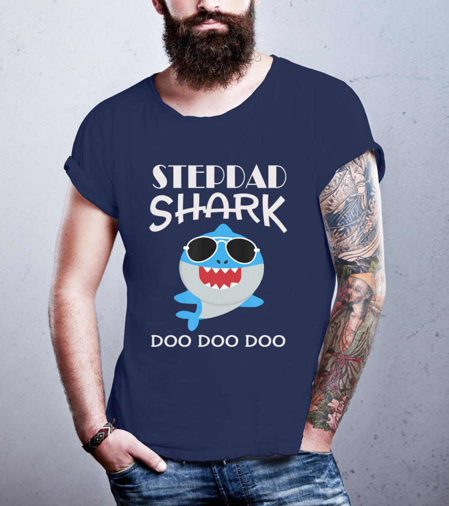 Stepdad Shark Sunglasses Doo Doo Doo T-Shirt