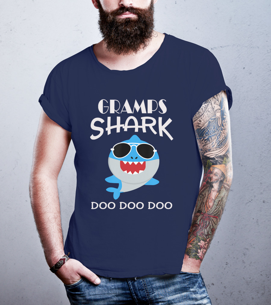 Gramps Shark Sunglasses With Doo Doo Doo Lyrics T-Shirt