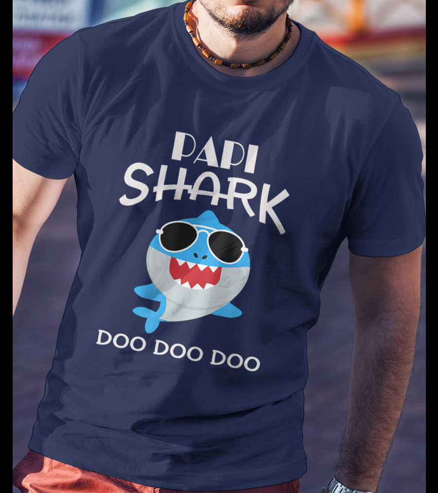 Papi Shark Doo Doo Doo Sunglasses Fun T-Shirt