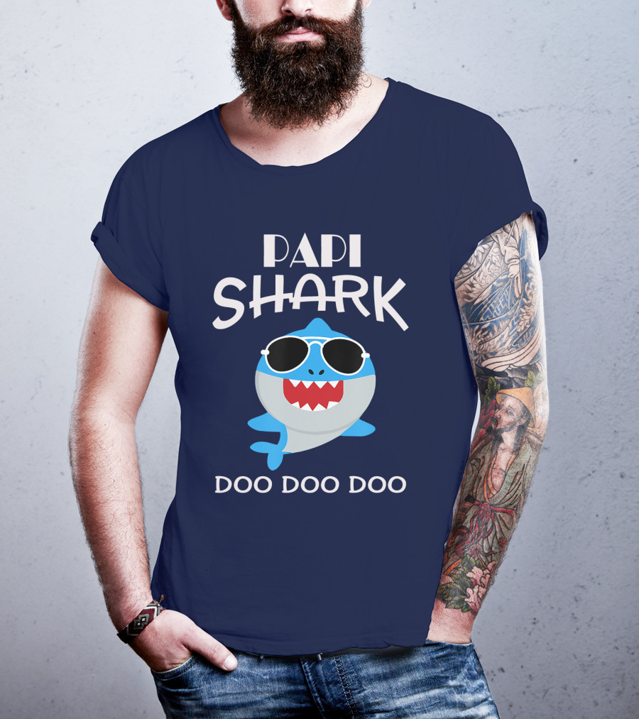 Papi Shark Doo Doo Doo Sunglasses Fun T-Shirt