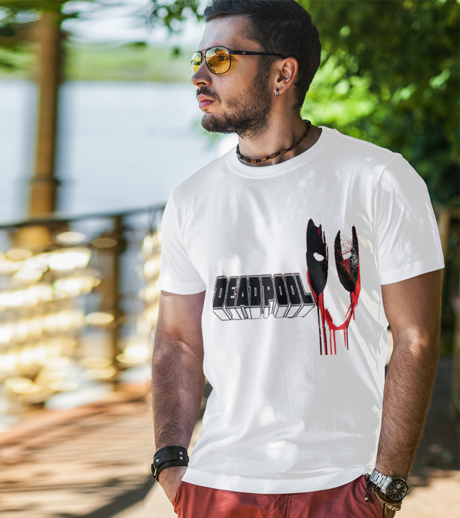 Deadpool Marvel Dripping Mask T-Shirt