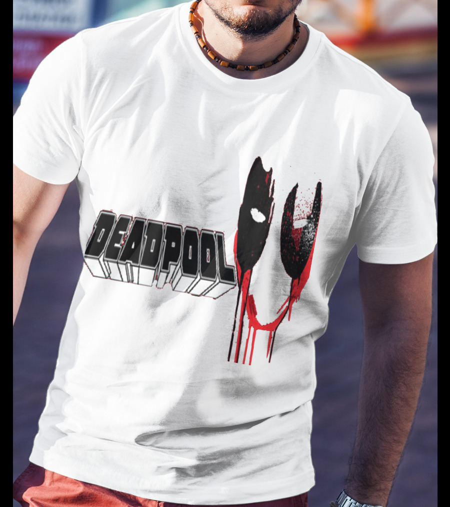 Deadpool Marvel Dripping Mask T-Shirt