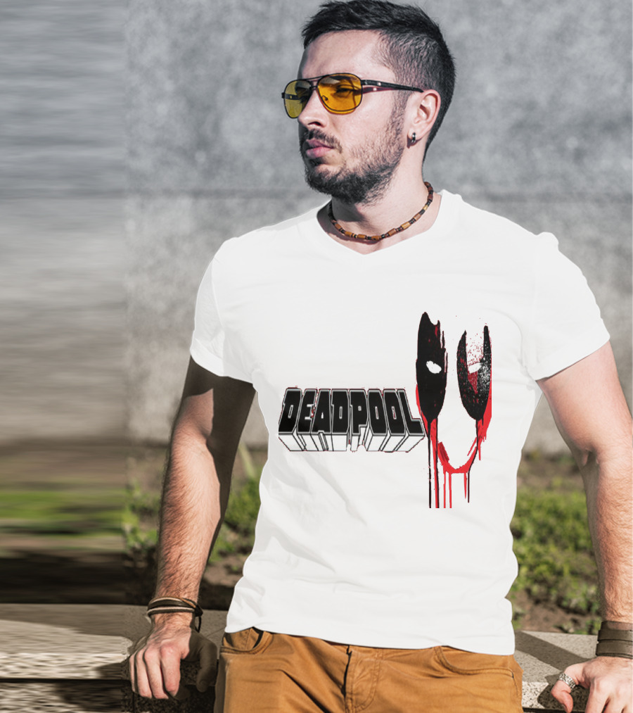 Deadpool Marvel Dripping Mask T-Shirt