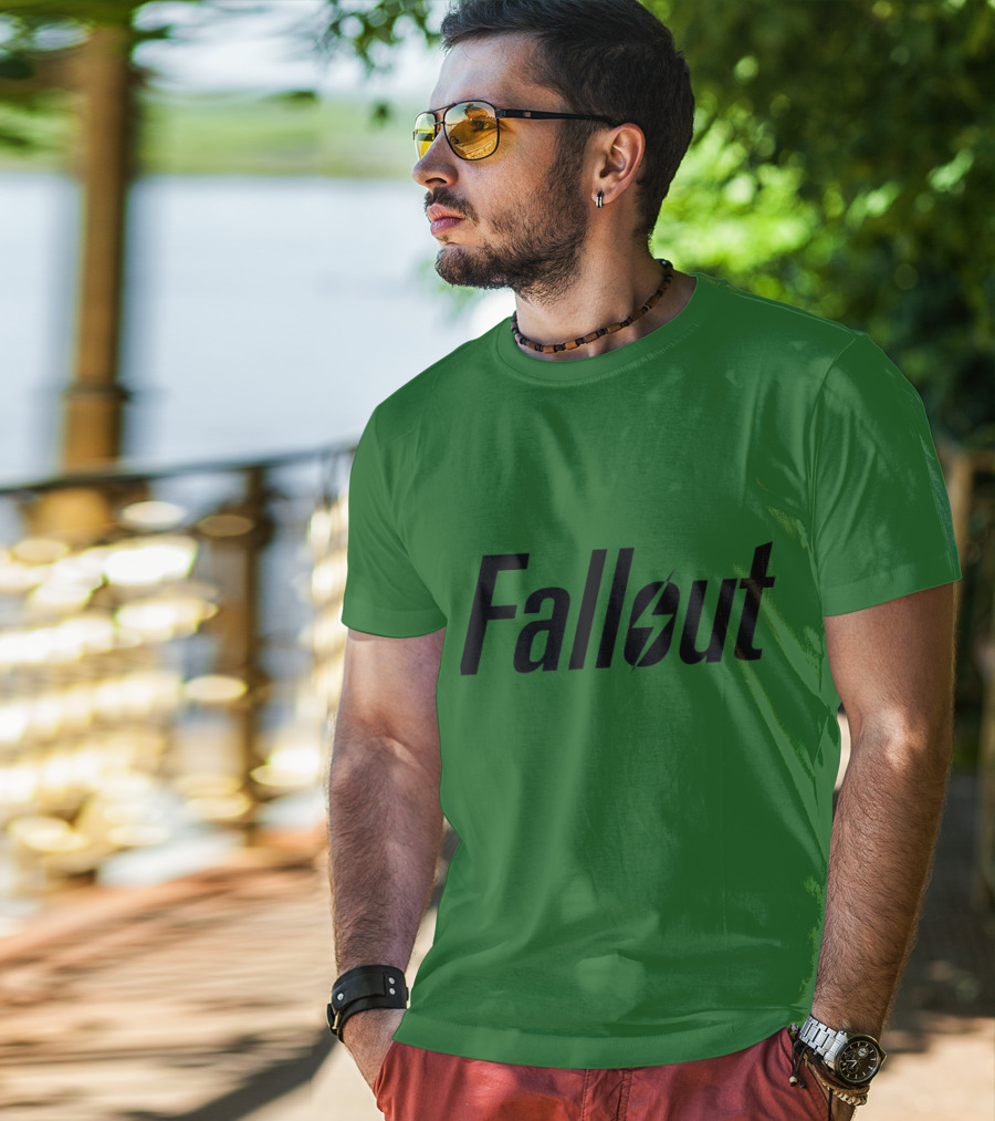 Fallout Logo Green Background T-Shirt