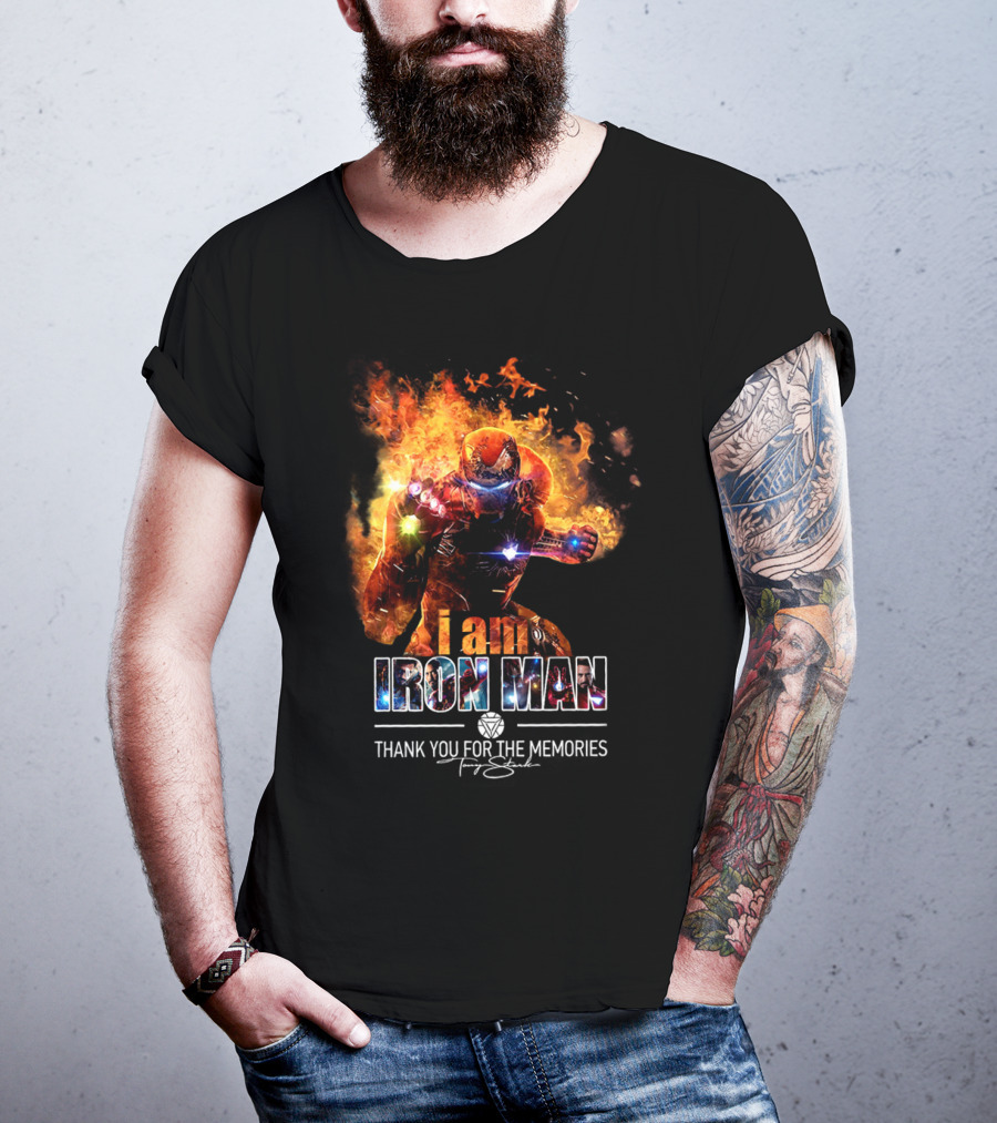 I Am Iron Man Avengers Thank You For The Memories T-Shirt