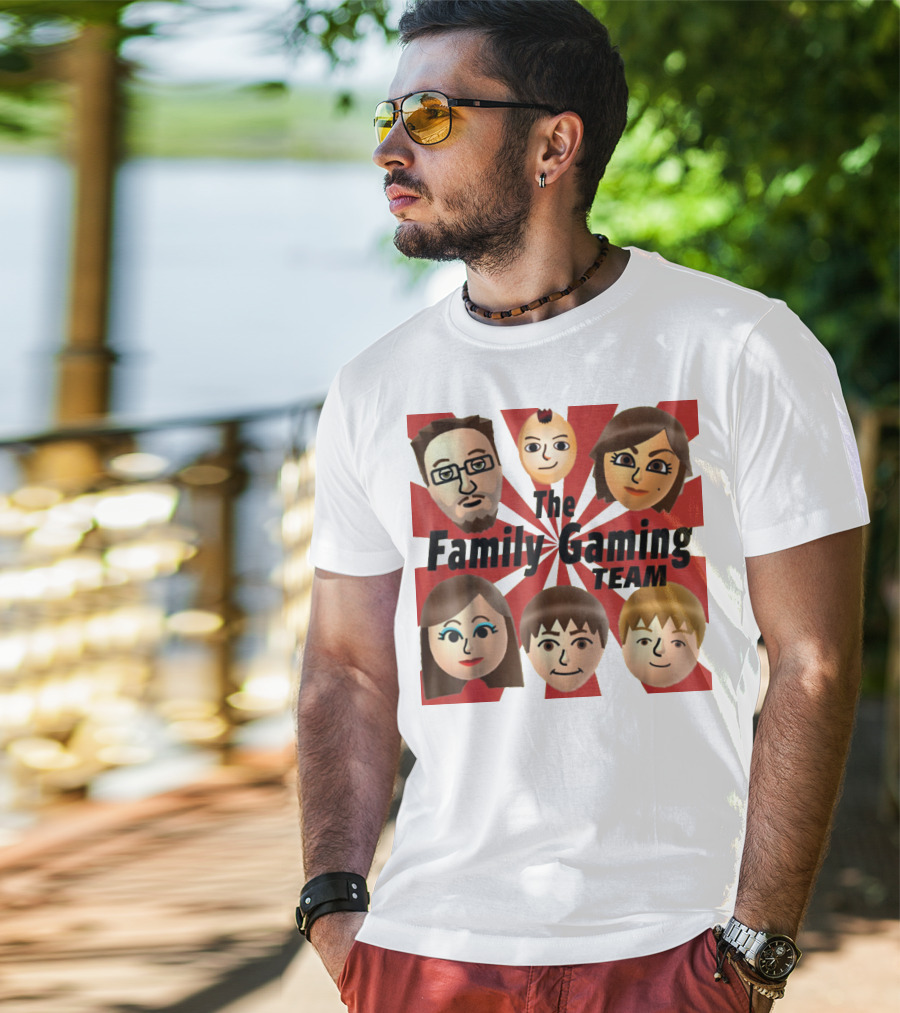 Family Gaming Team Characters With Text Burst T-Shirt