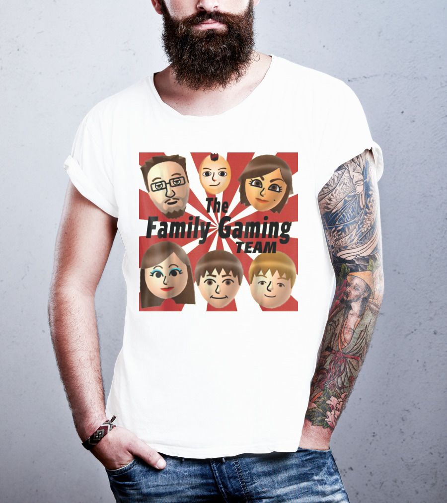 Family Gaming Team Characters With Text Burst T-Shirt