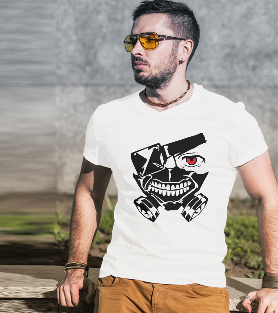 Tokyo Ghoul Kaneki Mask Iconic Anime Fan T-Shirt