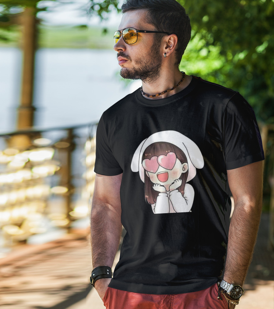 Chibi Totoro My Neighbor Totoro Slim Fit Mens Printed Sale Heart Eyes T-Shirt