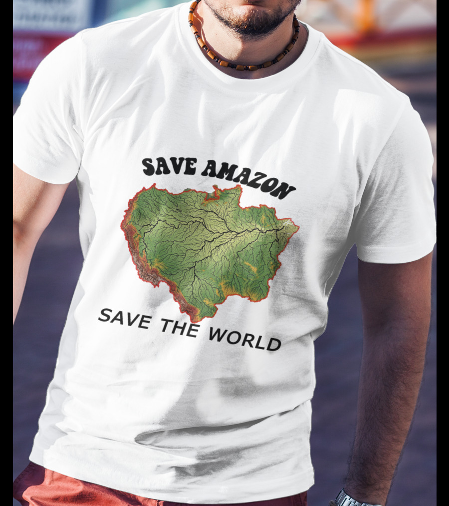 Save Amazon Save The World Map T-Shirt