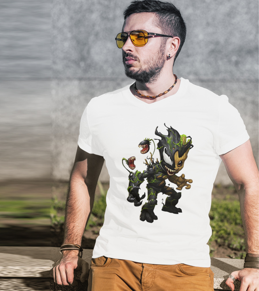 Baby Groot Venom Mashup Character Fusion T-Shirt