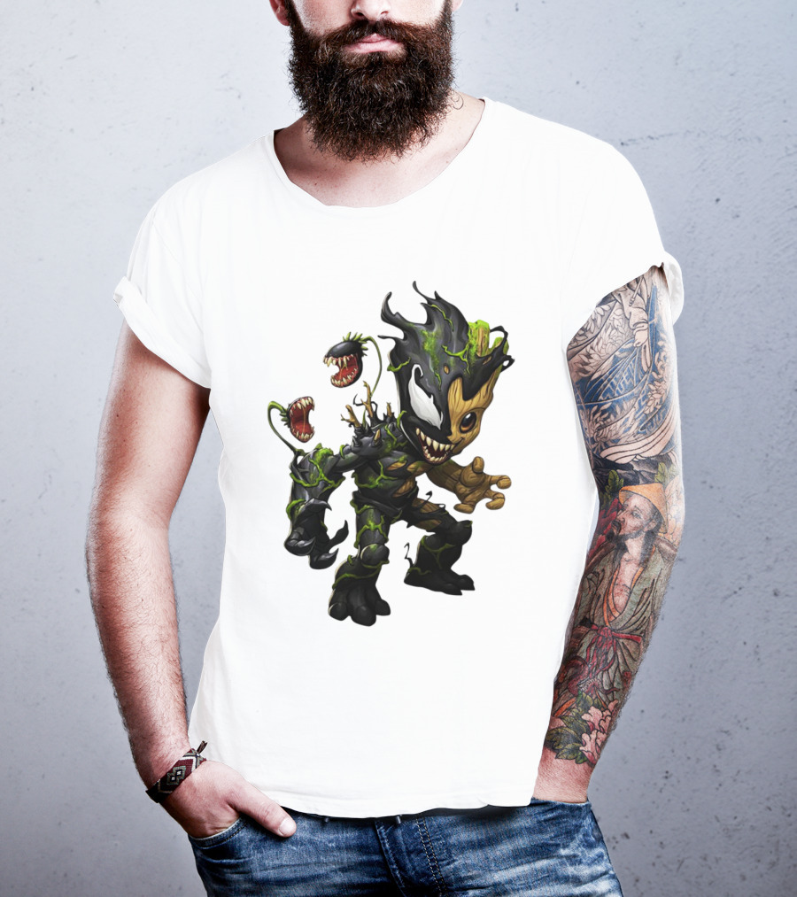 Baby Groot Venom Mashup Character Fusion T-Shirt