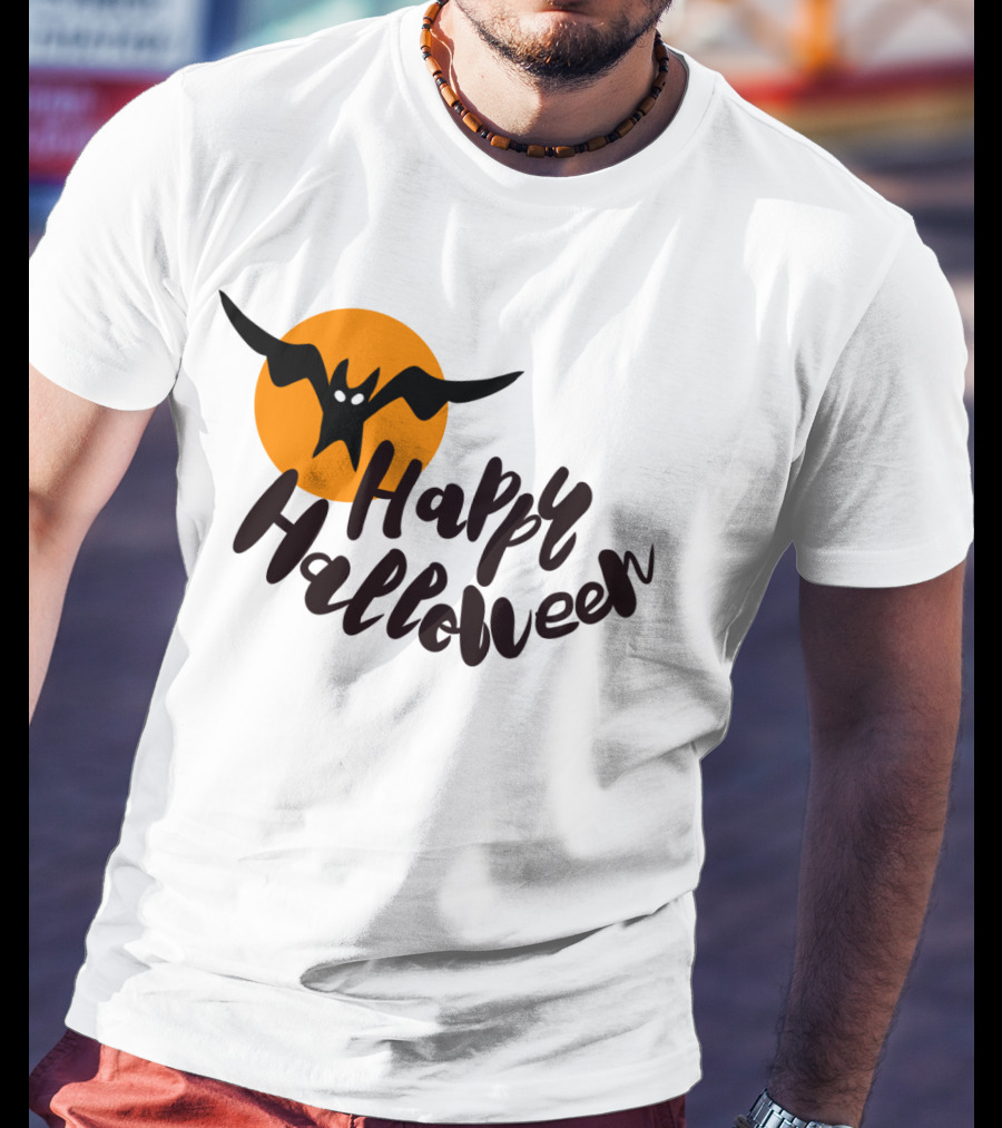 Happy Halloween Cartoon Bat T-Shirt
