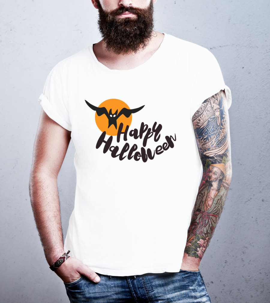 Happy Halloween Cartoon Bat T-Shirt