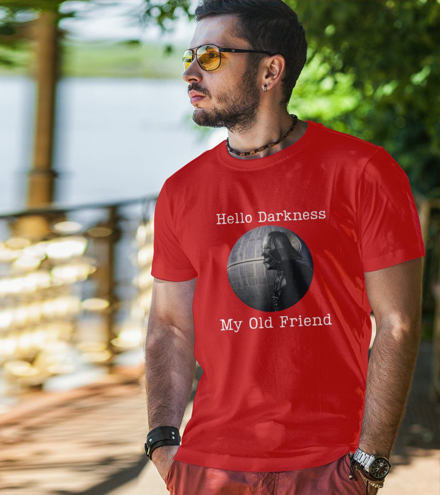 Darth Vader Hello Darkness My Old Friend Death Star T-Shirt