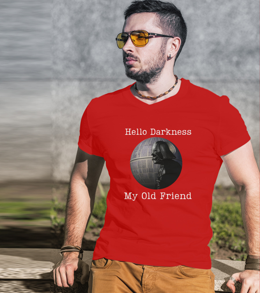 Darth Vader Hello Darkness My Old Friend Death Star T-Shirt