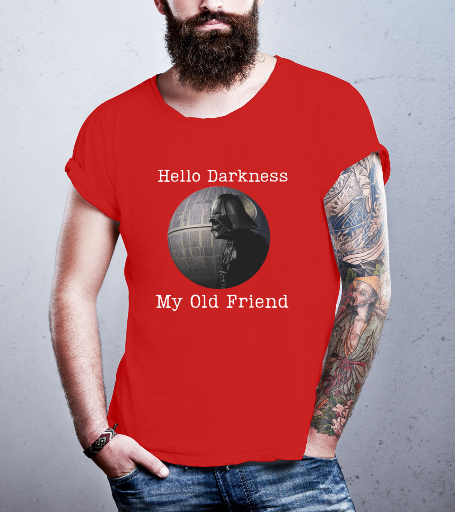 Darth Vader Hello Darkness My Old Friend Death Star T-Shirt